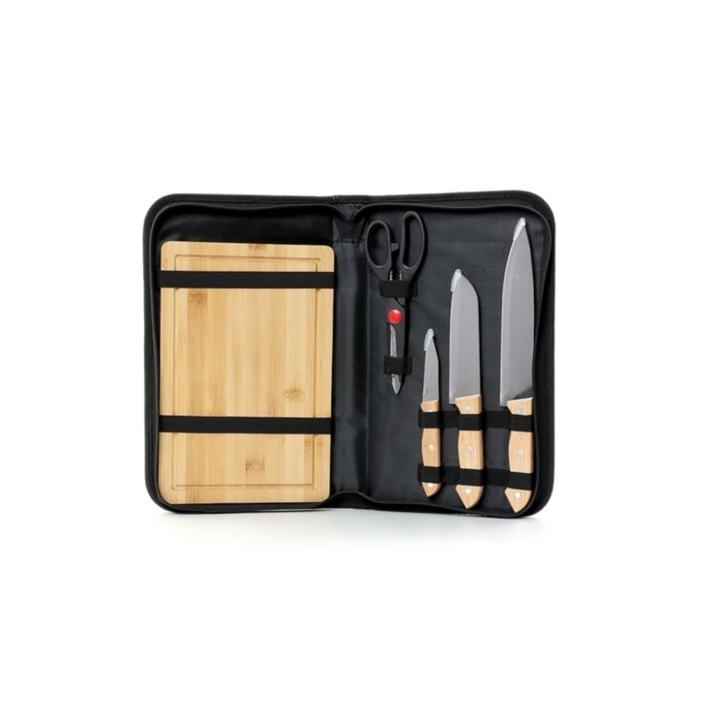 Kit Churrasco 5 Peças com Estojo de Nylon