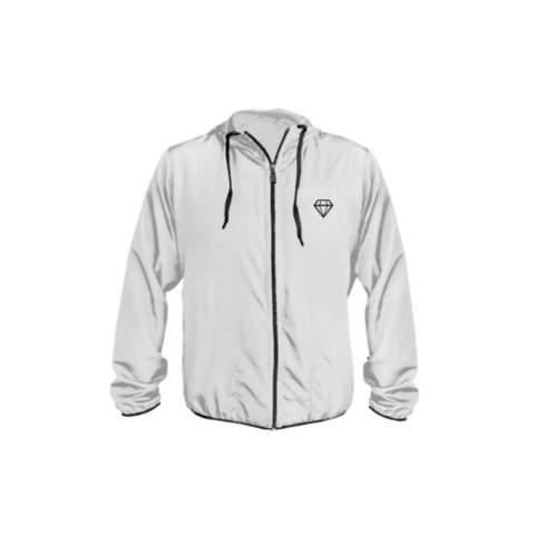 Jaqueta Corta Vento C/ Capuz Branco