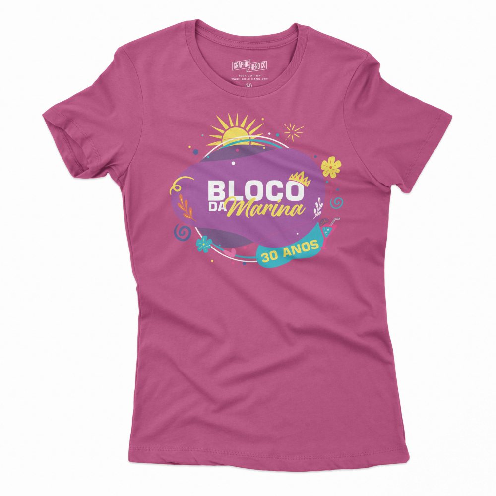 Camiseta feminina rosa