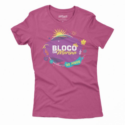 Camiseta feminina rosa